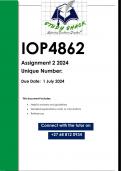 IOP4862 Assignment 2 (QUALITY ANSWERS) 2024