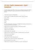 UC Adv Health Assessment - Quiz 1|49 Questions And Correct Answers