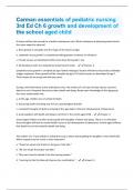 Carman essentials of pediatric nursing 3rd Ed Ch 6 growth and development of the school aged child  Questions & Answers Already Passed!!