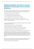 Carman essentials of pediatric nursing 3rd ed Ch. 8 atraumatic care of children & families   Questions and Answers Solved 100% Correct!!