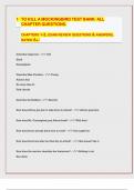 TO KILL A MOCKINGBIRD TEST BANK/ ALL CHAPTER QUESTIONS. CHAPTERS 1-2, EXAM REVIEW QUESTIONS & ANSWERS, RATED A+/[LATEST EXAM UPDATES]