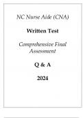 NC Nurse Aide (CNA) Written Test Comprehensive Final Assessment Q & A 2024