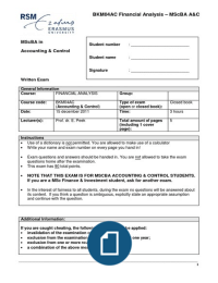 2 Oefententamens Business Analysis and Valuation 2011 RSM  incl answers 