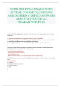 NFDN 2006 FINAL EXAMS WITH ACTUAL CORRECT QUESTIONS AND DEFINED VERIFIED ANSWERS ALREADY GRADED A+ GUARANTEED PASS