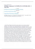 Exam (elaborations) IOP4862 Assignment 2 (COMPLETE ANSWERS) 2024 - 1 July 2024 •	Course •	Managerial and Organisational Psychology (IOP4862) •	Institution •	University Of South Africa (Unisa) •	Book •	Organizational Psychology for Managers IOP4862 Assignm