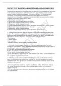 PATHO TEST BANK EXAM QUESTIONS AND ANSWERS #13