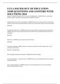 UCLA SOCIOLOGY OF EDUCATION M108 QUESTIONS AND ANSWERS WITH SOLUTIONS 2024