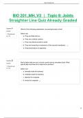 BIO 201_MH_V3 | Topic 8: Joints Straighter Line Quiz Already Graded