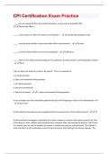 CPI Certification Exam Practice Questions And Answers Rated A+