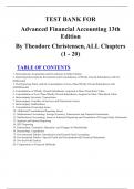 TEST BANK For Advanced Financial Accounting 13th Edition By Theodore Christensen Chapter 1 - 20 |Complete Newest Version