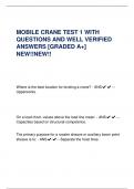 MOBILE CRANE TEST 1 WITH QUESTIONS AND WELL VERIFIED ANSWERS [GRADED A+] NEW!!NEW!!