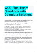 WCC Final Exam Questions with Complete Solutions 