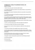 COMMUNITY HEALTH NURSING EXAM (145 QUESTIONS)