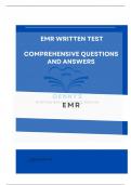 EMR Written Test Comprehensive Questions with 100% CORRECT Answers 