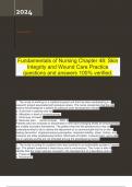  Fundamentals of Nursing Chapter 48: Skin Integrity and Wound Care Practice questions and answers 100% verified.