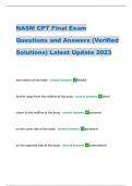 NASM CPT Final Exam Questions and Answers (Verified Solutions) Latest Update 2023