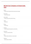 BIO 201 Test 1 (chapters 1-4) Study Guide 2024