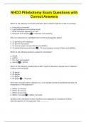 NHCO Phlebotomy Exam Questions with Correct Answers