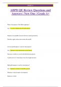 ABPD QE Review Questions and  Answers | New One | Grade A+