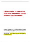 CNA Prometric Exam Practice 2024-2026 written with correct  answers [newely updated]