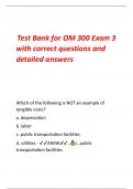 Test Bank for OM 300 Exam 3 with correct questions and detailed answers