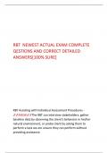 RBT NEWEST ACTUAL EXAM COMPLETE  QESTIONS AND CORRECT DETAILED  ANSWERS[100% SURE]