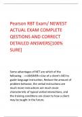 Pearson RBT Exam/ NEWEST  ACTUAL EXAM COMPLETE  QESTIONS AND CORRECT  DETAILED ANSWERS[100%  SURE]