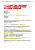 WITS PRACTICE EXAM 2024 ACTUAL QUESTIONS WITH VERIFIED ANSWERS 