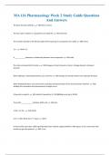 MA 116 Pharmacology Week 2 Study Guide Questions And Answers