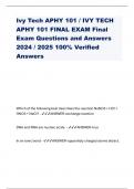 Ivy Tech APHY 101 / IVY TECH APHY 101 FINAL EXAM Final Exam Questions and Answers 2024 / 2025 100% Verified Answers