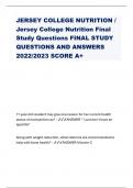 JERSEY COLLEGE NUTRITION / Jersey College Nutrition Final Study Questions FINAL STUDY QUESTIONS AND ANSWERS 2022/2023 SCORE A+