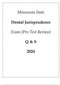 Minnesota State Dental Jurisprudence Exam (Pre-Test Review) Q & S 2024