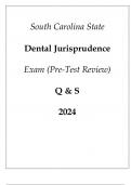 South Carolina State Dental Jurisprudence Exam (Pre-Test Review) Q & S 2024