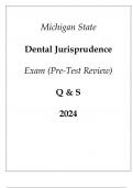 Michigan State Dental Jurisprudence Exam (Pre-Test Review) Q & S 2024