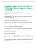 Texas Fire Alarm Rules and Statutes TFM11 2024 Questions And Answers A Graded