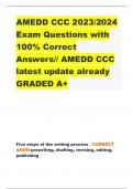 AMEDD CCC 2023/2024  Exam Questions with  100% Correct  Answers// AMEDD CCC latest update already  GRADED A+