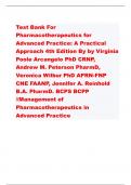 Test Bank For  Pharmacotherapeutics for  Advanced Practice: A Practical  Approach 4th Edition By by Virginia  Poole Arcangelo PhD CRNP,  Andrew M. Peterson PharmD,  Veronica Wilbur PhD APRN-FNP  CNE FAANP, Jennifer A. Reinhold  B.A. PharmD. BCPS BCPP  //M