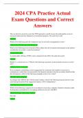 2024 CPA Practice Actual Exam Questions and Correct Answers