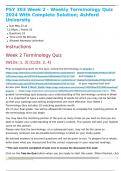 PSY 303 Week 2 - Weekly Terminology Quiz 2024 With Complete Solution; Ashford University