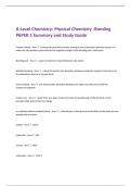 A-Level Chemistry: Physical Chemistry -Bonding  PAPER 1 Summary and Study Guide