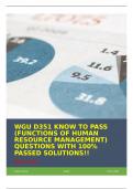 WGU D351 KNOW TO PASS (FUNCTIONS OF HUMAN RESOURCE MANAGEMENT) QUESTIONS WITH 100% PASSED SOLUTIONS!!