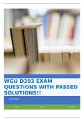 WGU D393 EXAM QUESTIONS WITH PASSED SOLUTIONS!!