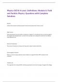 Physics OCR B A Level. Definitions: Module 6: Field  and Particle Physics: Questions with Complete  Solutions