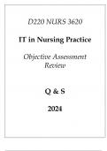 (WGU D220) NURS 3620 IT in Nursing Practice Objective Assessment Review Q & S 2024.