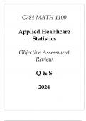 (WGU C784) MATH 1100 Applied Healthcare Statistics Objective Assessment Review Q & S 2024