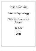 (WGU C180) PSYC 1010 Intro to Psychology Objective Assessment Review Q & S 2024.