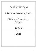 (WGU D453) NURS 3126 Advanced Nursing Skills Objective Assessment Review Q & S 2024