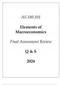 (JHU) AS.180.101 Elements of Macroeconomics Final Assessment Review Q & S 2024