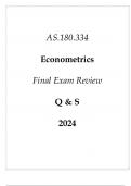 (JHU) AS.180.334 Econometrics Final Exam Review Q & S 2024