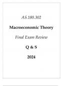 (JHU) AS.180.302 Macroeconomic Theory Final Exam Review Q & S 2024